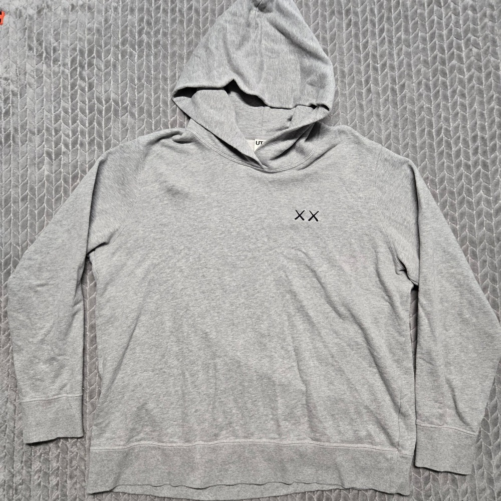 Uniqlo UT KAWS Sesame Street Gray Hoodie Mens XL* Back Graphic Pullover 416096